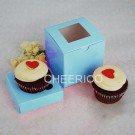 1 Window Baby Blue Cupcake Box w finger hole ($1.20/pc x 25 units)